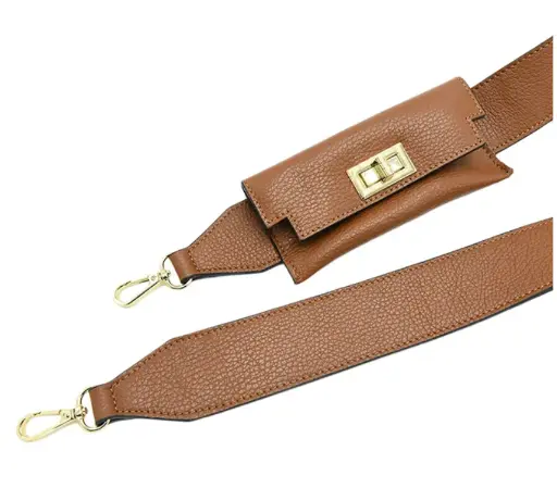 [BDL_CU_0001_BRW] Bandoulière veritable cuir avec pochette