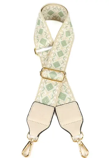 [BDL_MO_0003_BGV] Bandoulière pour sac - Beige / Vert