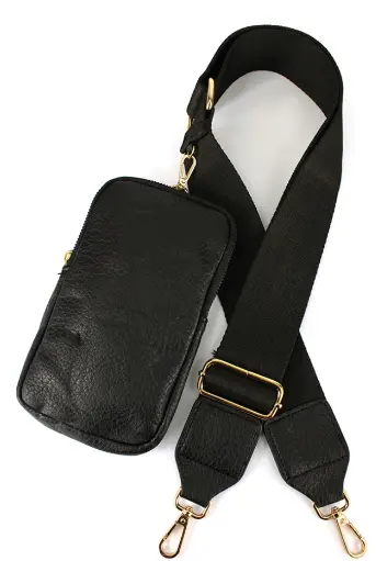 [BDL_PC_0001_BLK] Bandoulière avec pochette