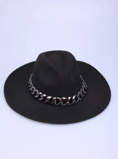 [CHA_CH_0003_BLK] Chapeau noir chaine