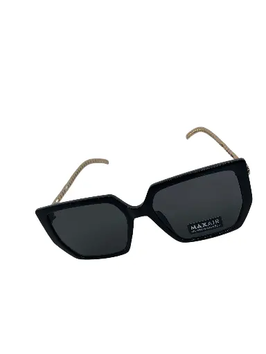 [LDS_CH_0002_BLK] Lunettes noires branche chaine doré