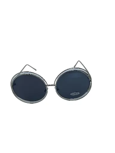 [LDS_RD_0001_ABL] Grosse lunettes de soleil ronde - argenté/Noir