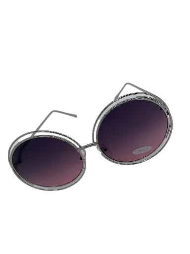 [LDS_RD_0001_AMA] Grosse lunettes de soleil ronde - Argenté/Mauve