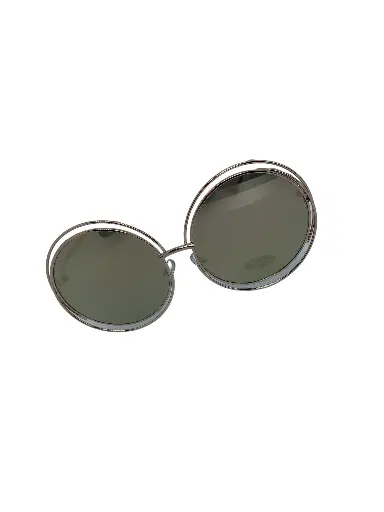 [LDS_RD_0001_DMI] Grosse lunettes de soleil ronde - Doré/Miroir
