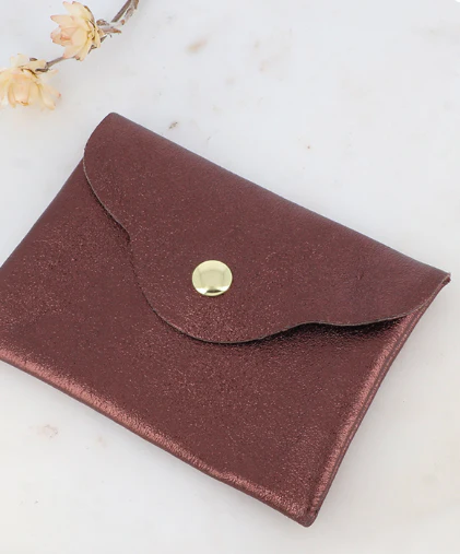 [PCH_IR_0001_BRW] Pochette irrisé en cuir - Brun