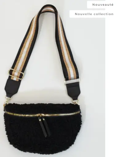 [SAC_BN_0004_BLK] Sac banane mouton - Noir